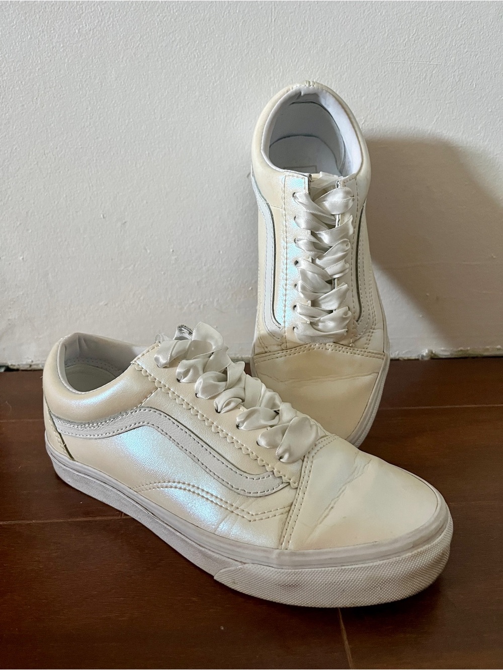 VANS Women’s Iridescent White Sneakers